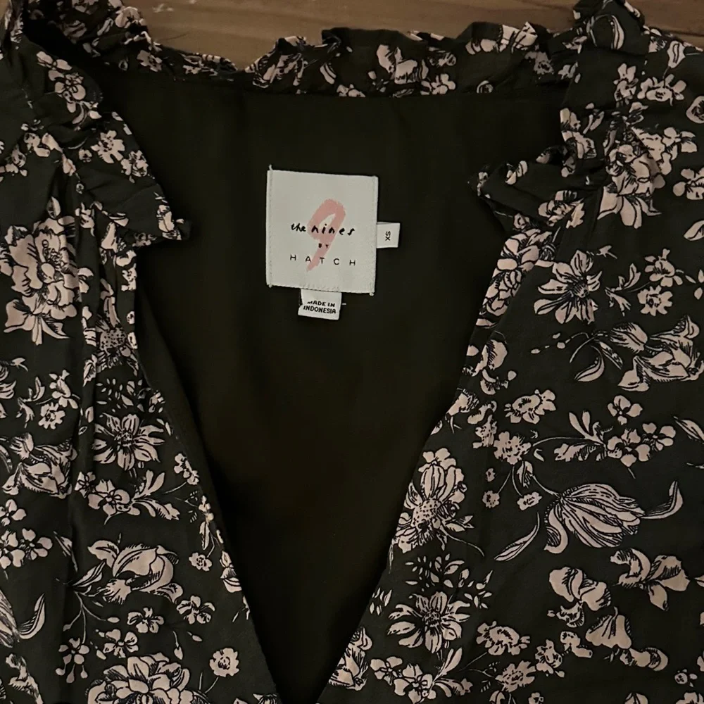 Hatch Forest Green Floral Long Sleeve Maternity Dress - Picture 2 of 5